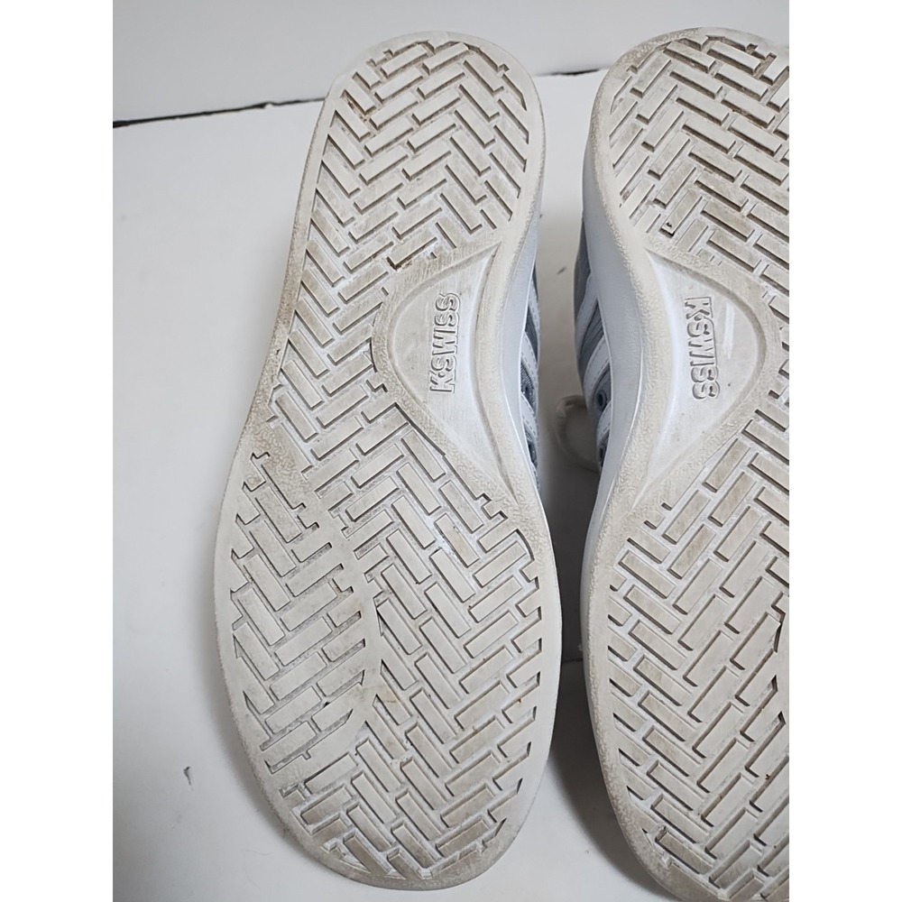 K-Swiss Sneakers Women's 6.5 Gray Canvas Tennis Shoes White Stripes Kswiss - Picture 7 of 13